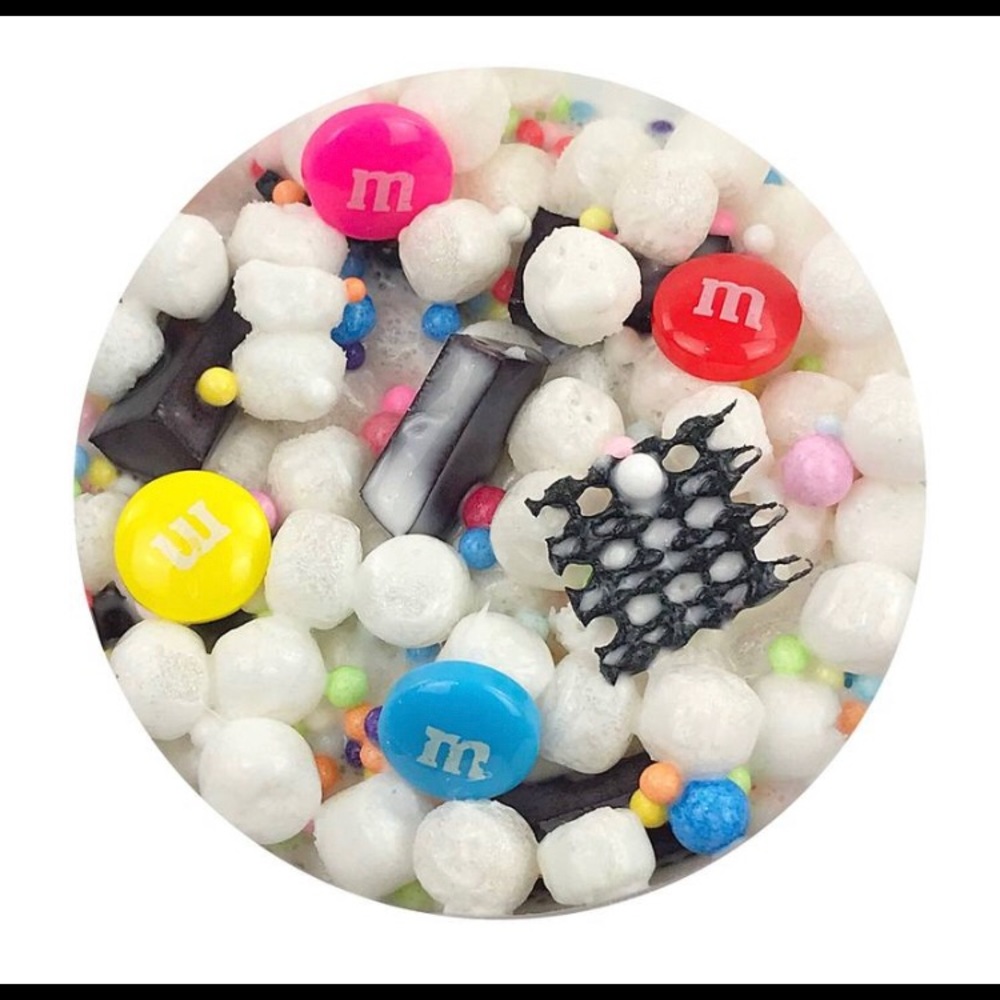 m&m trail mix glossy thick slime ~5oz~